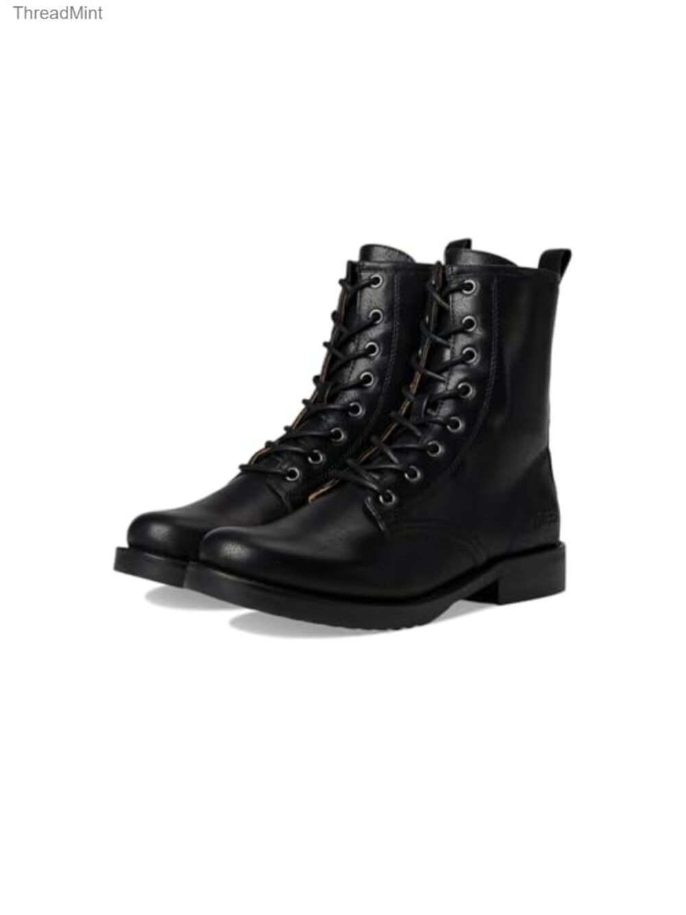 FRYE AND CO Chesnee Combat Leather Ankle Boots Women's Lace Up